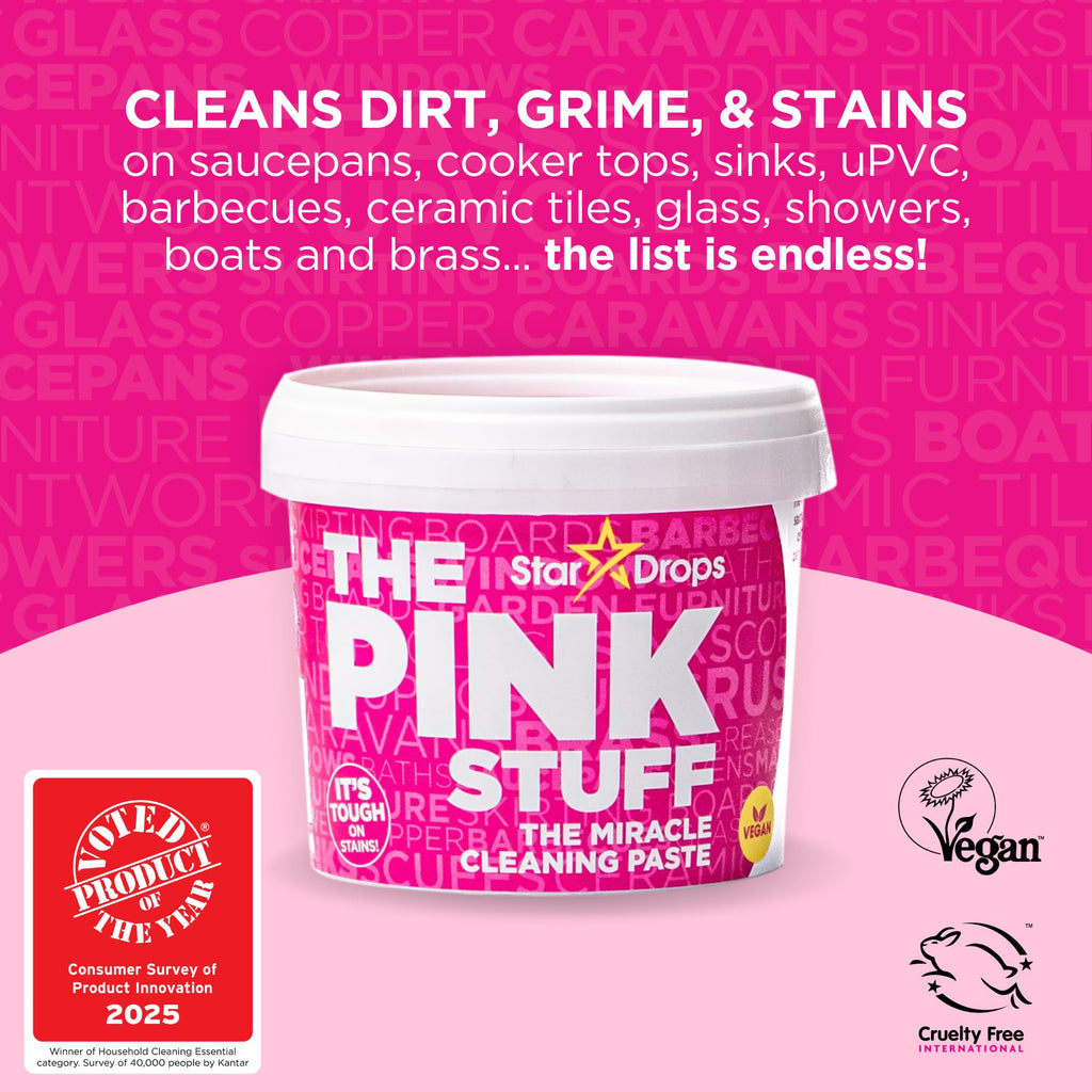 Stardrops The Pink Stuff Miracle Cleaning Bundle – Multi-Purpose Paste, Spray & Cream Cleaner (3-Pack) – Tough on Stains, Gentle on Surfaces