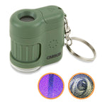 Carson MicroMini 20x LED Lighted Pocket Microscope with Built-in UV and LED Flashlight, Green (MM-280G), Large