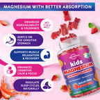 2 Pack Magnesium Gummies for Kids - Magnesium Glycinate Gummies with L-Theanine, Chamomile, Licorice, Vitamin B6, D for Kids & Adults Sleep, Muscle Relief & Nerve Bone - Strawberry 120ct
