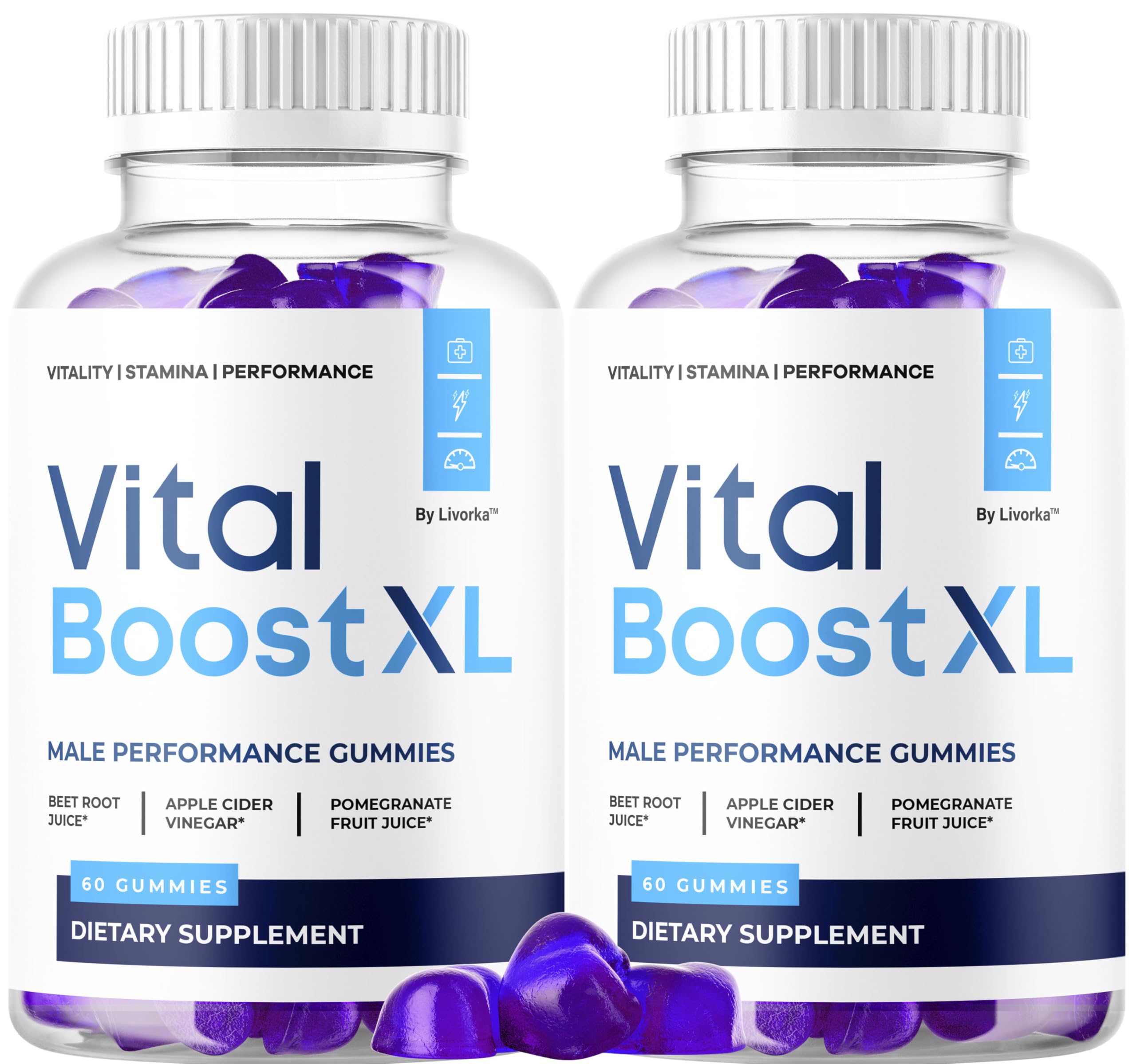 (2 Pack) Vital Boost XL Gummies - Official VitalBoost XL Gummys For Men Premium Natural Ingredients - Maximum Strength, Advanced Formula Support For Overall Health & Wellness, 120 Gummies For 2 Months