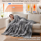 PFASDFW Heated Electric Blanket Throw 50''x60'' - Fast Tie-Dye Heating Blanket, Washable Heat Blanket 10 Heating Settings, 8h Timer Auto Off & Heated Protection, Soft Flannel & Sherpa Material