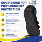 Brace Direct Post Op Shoe & Medical Foot Brace – Stress Fracture, Broken Toe & Bunion Support L3260 – Orthopedic Walking Immobilizer for Left or Right Foot (MD - WOMENS US SHOE: 6.5-8)