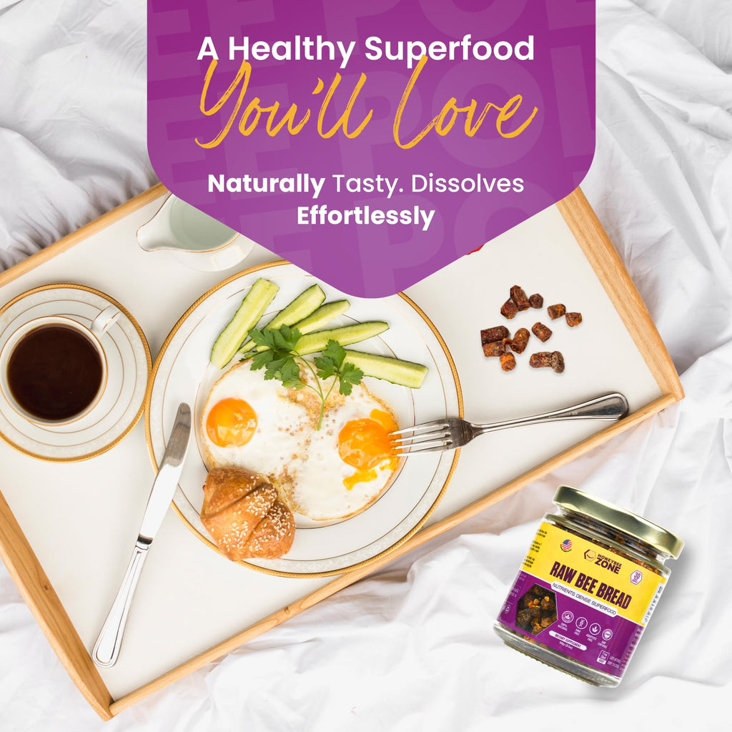 HONEYBEEZONE-Raw Bee Bread-Perga, Fermented Bee Pollen Superfood, Single Ingredient Food, Nutrient-Dense, Naturally Fermented, Non-GMO, Gluten-Free, 3.5 oz