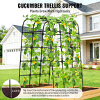 7FT Garden Trellis Arch for Climbing Plants – Tall Outdoor Metal Trellis for Vegetables, Peas, Tomatoes,﻿ Cucumber Trellis Arch & Vertical Garden Climber Plant Support for Vine Plants