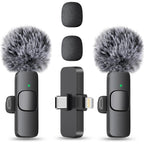 MAYBESTA Wireless Mini Microphone for iPhone, Android Phone - 2 Pack Lavalier Lapel Mic for Audio Video Recording - Clip on Content Creator Microphones for YouTube Tiktok Podcast Vlogging