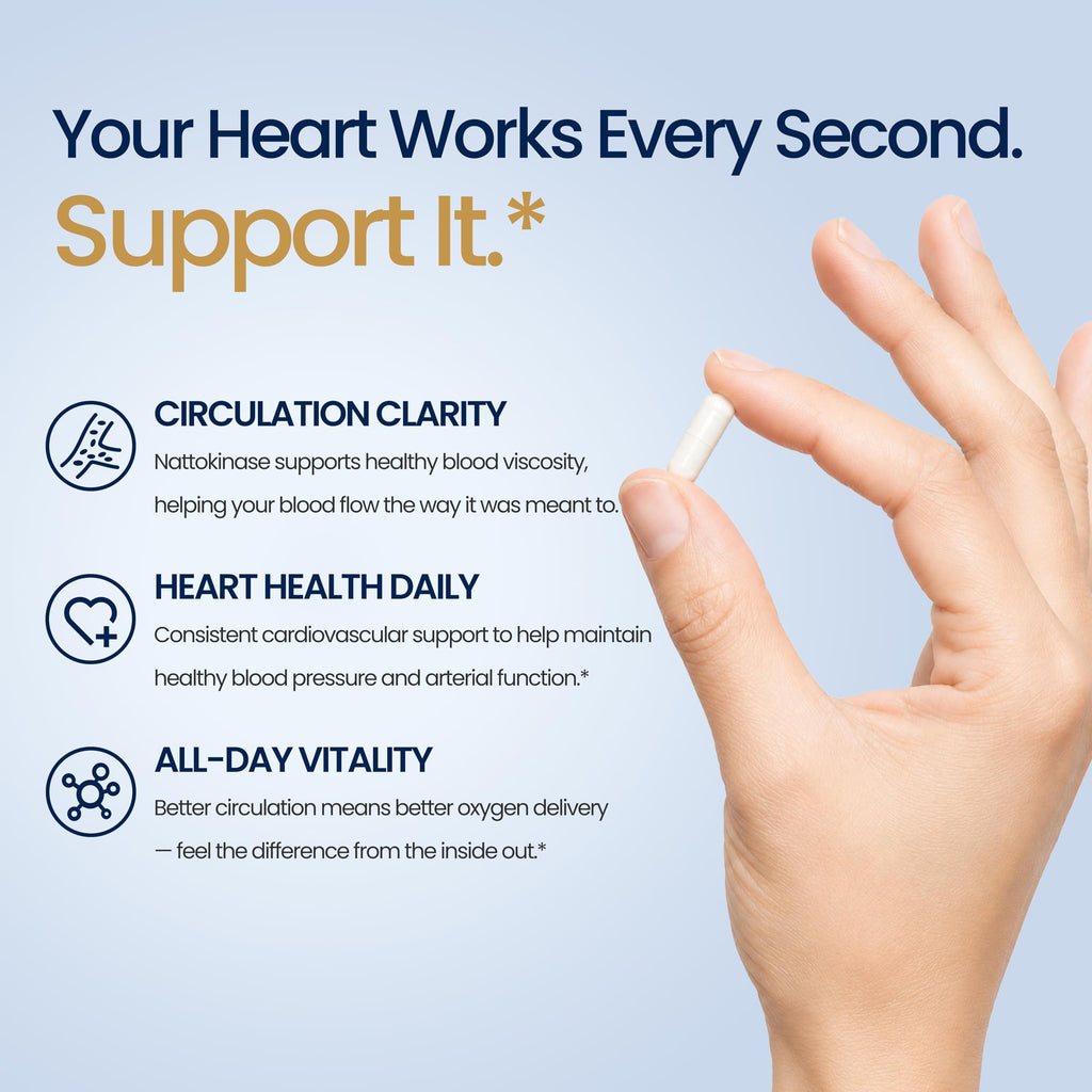 Joyung Nattokinase 8000FU - Cardiovascular & Blood Circulation Support Supplement - Includes Black Currant & CoQ10 for Heart Health & Vitality