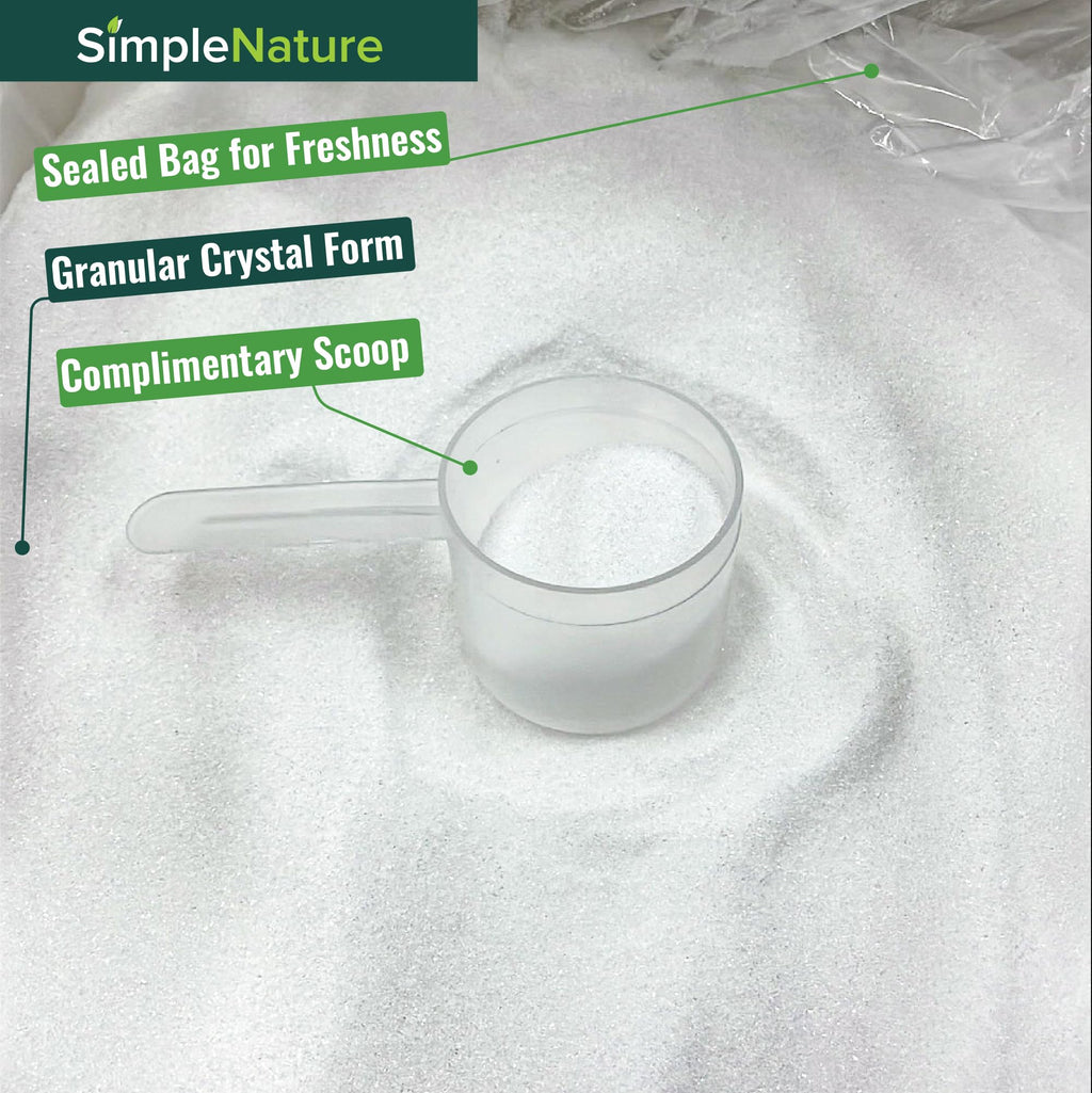 SimpleNature All Natural Citric Acid | 40 lbs Pail with Scoop | Anhydrous, Food-Grade Flavor Enhancer, Preservative, Household Cleaner | OMRI, Non-GMO, for Cooking, Cleaning, Personal Care & Bath