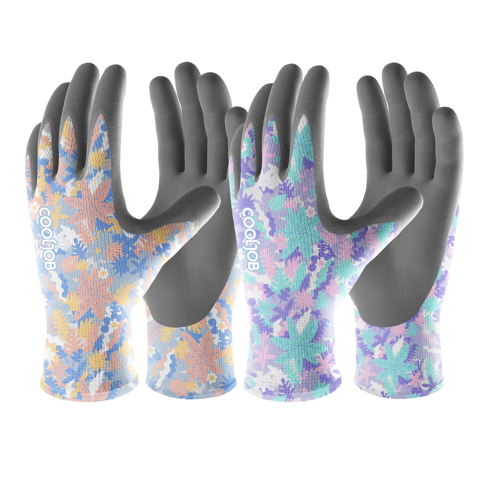 COOLJOB 6 Pairs Gardening Gloves for Women, Breathable Rubber Coated, M