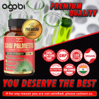Premium Saw Palmetto Capsules - Combined with Ashwagandha, Turmeric, Tribulus, Maca, Green Tea, Ginger, Holy Basil & More - 90 Capsules 3-Month Supply