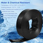 Gonioa Pool Backwash Hose 1 1/2 Inch Diameter x 50 Feet - Heavy-Duty PVC Pool Drain Hose, Reinforced Discharge Hose with Clamp for Swimming Pools, Black