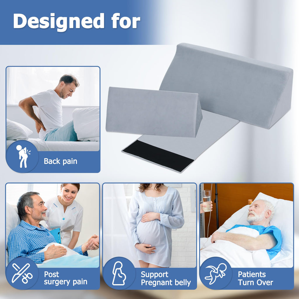 Fanwer Wedge Pillow for Side Sleeping, Back Pillow for Side Sleeper, Bed Wedges & Body Positioners for After Surgery, Anti Snoring, Back Pain, Preventing Bedsores