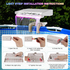 Pool Fountain Waterfall for Above Ground Pools, Swimming Pool Attachment Accessories, Relaxing Cascade Soothing Waterfall, Fits Various Frame Pools (with 7 LED Light)