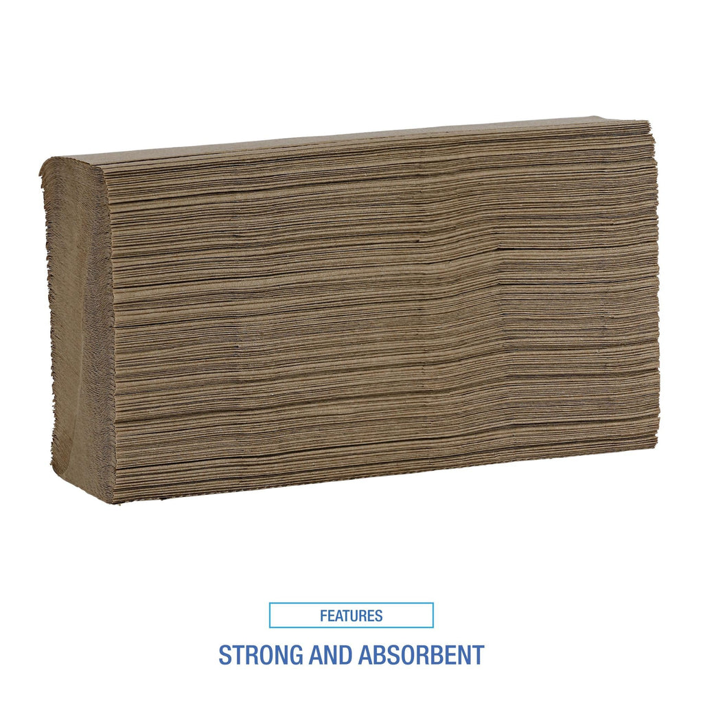 Boardwalk Multifold Disposable Bathroom Paper Hand Towels, 1-Ply, 9 x 9.45, 250 Towels/Pack, 16 Packs/Carton, Natural