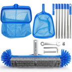 Pool Cleaning Kit with Telescopic Pole, Pool Net with Pole & Dual Skimmers – Premium Pool Accessories for Inground Pools