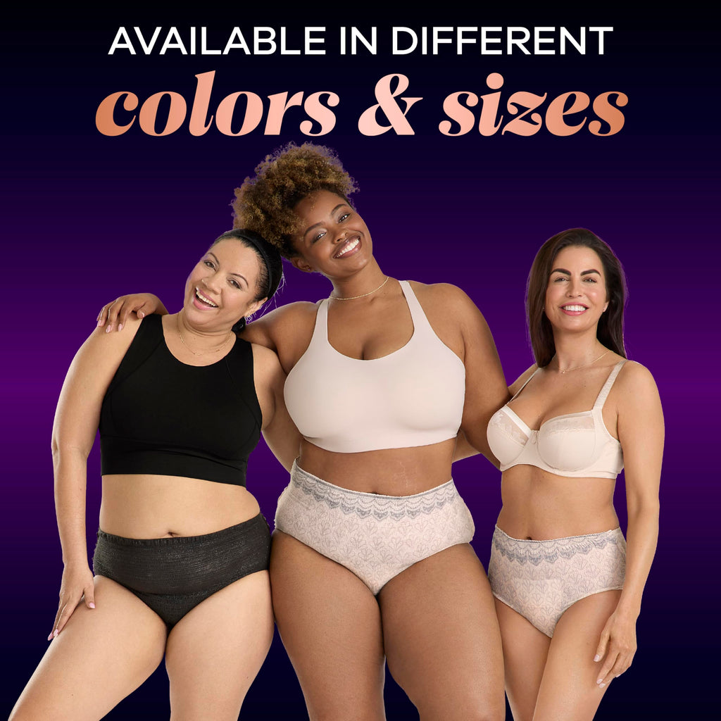 Always Discreet Boutique Incontinence and Postpartum Underwear for Women, Maximum Protection, Extra Large, Rosy, 48 Count (3 Packs of 16)