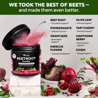 VitaUp Beet Root Powder 8 in 1 – USA Made Beets Powder Supplements with Grape Seed, Hawthorn, Coq10 – with Organic Beetroot for Energy & Circulation Support – Non-GMO, Mixed Berry Flavor, 30 Serving