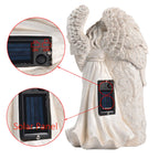 BAYN Angel Garden Statue Outdoor Decor Solar Figurine Light for Cemetery