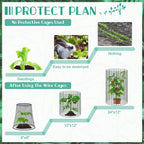 10Packs 24"x12"Plant Protectors from Animals,Plant Cages for Outdoor Plants