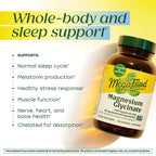 MegaFood Magnesium Glycinate 500mg - Chelated Magnesium Supplement - 60mg Elemental Magnesium - Gentle on the Stomach - Supports Normal Sleep Cycle & Healthy Stress Response - 120 Capsules 60 Servings