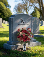 Memobloom Cemetery Flowers for Fall Grave Decorations: 2 Pcs, Red