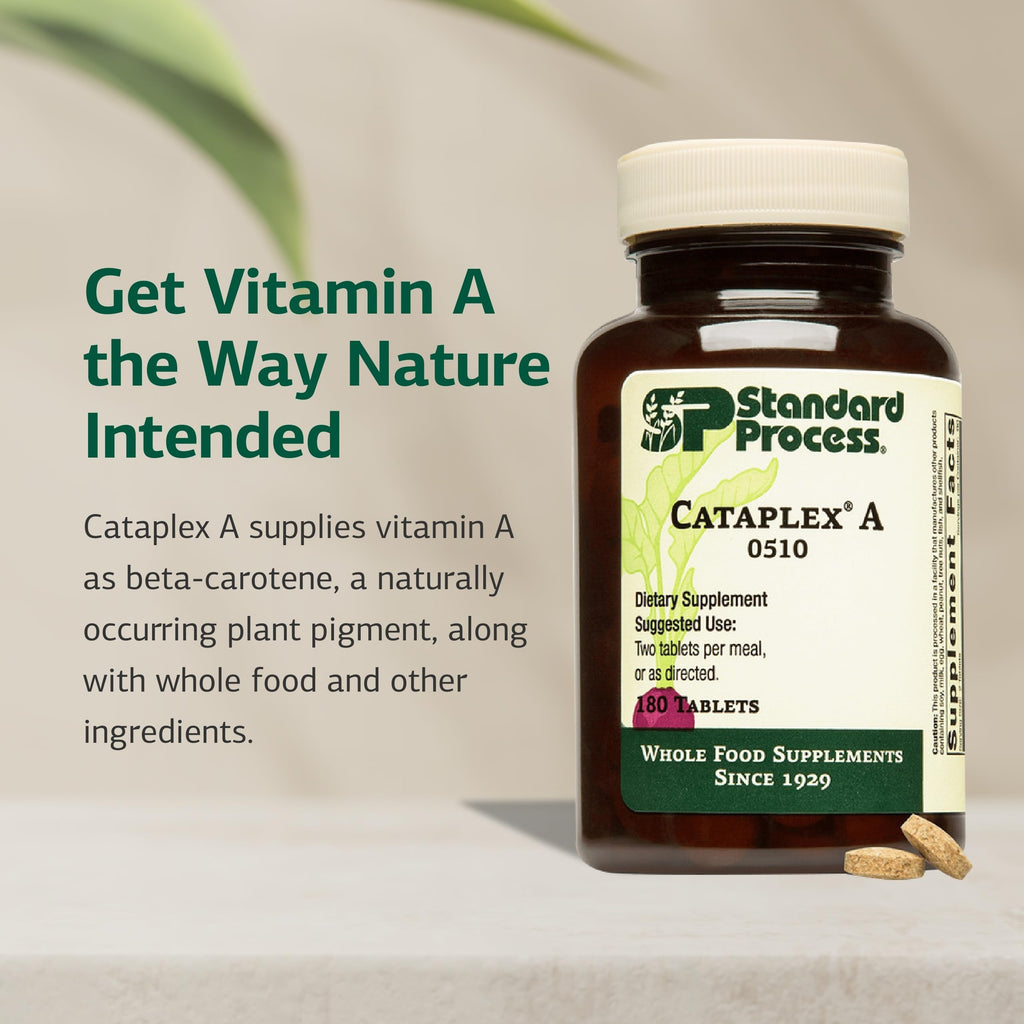 Standard Process Cataplex A - Supports Eye Health & Mucous Membranes - Supports Healthy Vision & Provides Antioxidant Vitamin A - Non-Dairy & Non-Soy - 180 Tablets