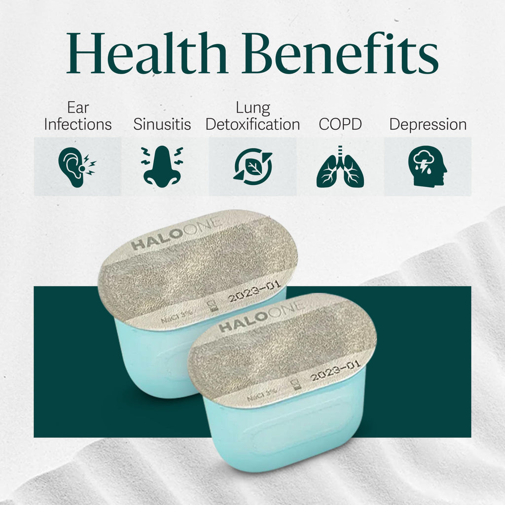 Clearlight Saline & Cleaning Capsules for Halo ONE Halotherapy Device - Natural Respiratory Support - Allergy, Acne, Eczema & Breathing Relief Pods