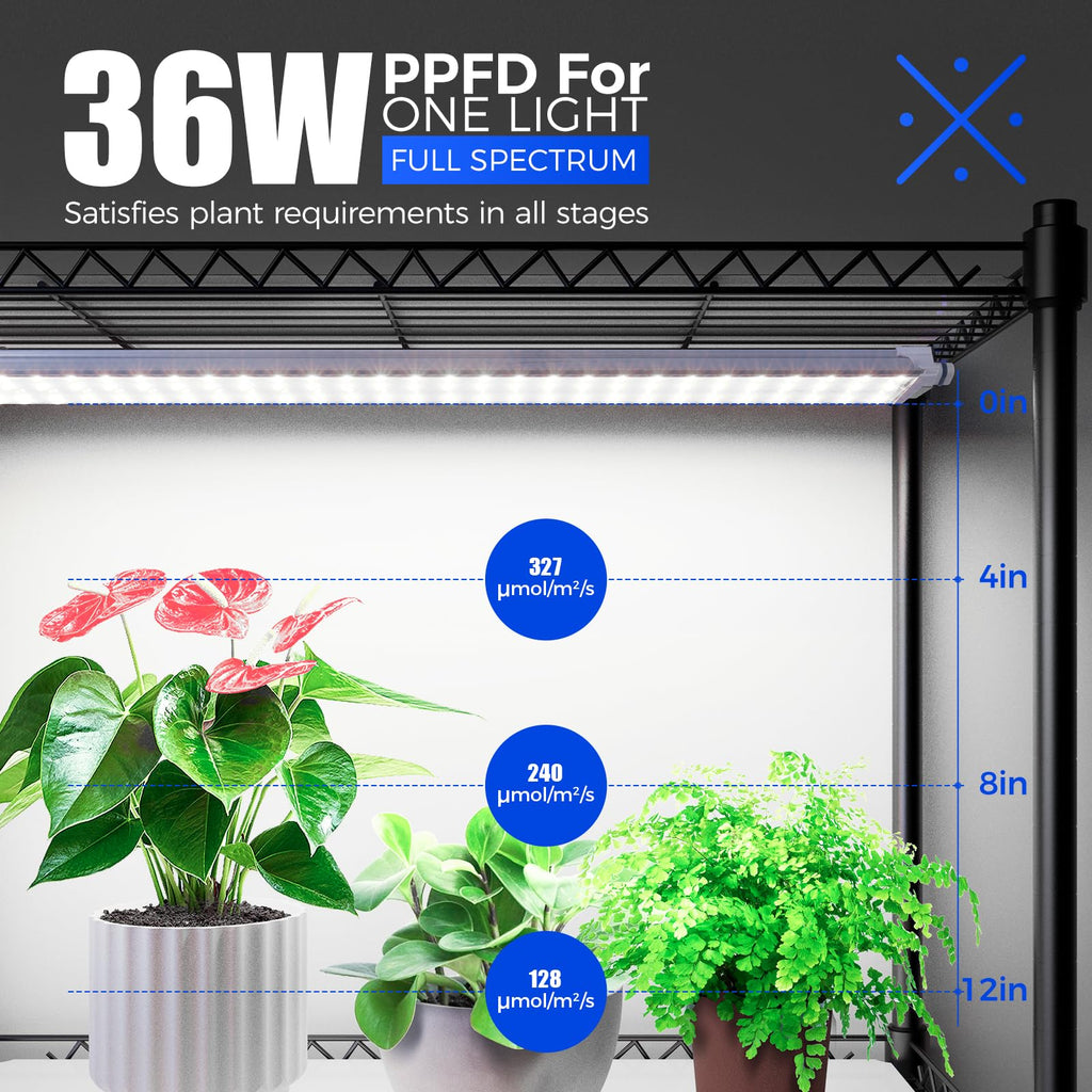 Barrina CX3 Plant Stand with Grow Light, 4-Tier, 108W, 35.4x13.8x70.9IN