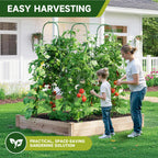 HIRALIY Cucumber Trellis for Climbing Plants, 5.25ft Tall, Green