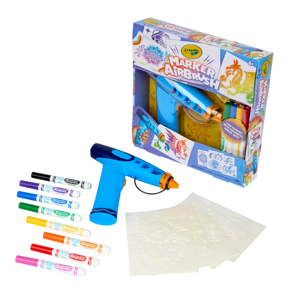 Crayola Marker Airbrush Spray Art Kit, Arts & Crafts Toys, Holiday Gift