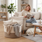 HZFTJOY Large Woven Blanket Basket,65L Cotton Rope Laundry Basket