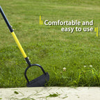 Byhagern Professional Edge Lawn Tool, Heavy Duty Steel Half Moon & Saw-Tooth Blade for Clean Borders, Long Handle Reduces Back Strain, Manual Edger Ideal for Garden Edges, Sidewalks, Flower Beds