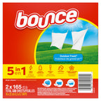 Bounce Dryer Sheets, 330 count, Outdoor Fresh Scent, Fabric Softener Sheets, Reduces Static, Softens and Fights Wrinkles