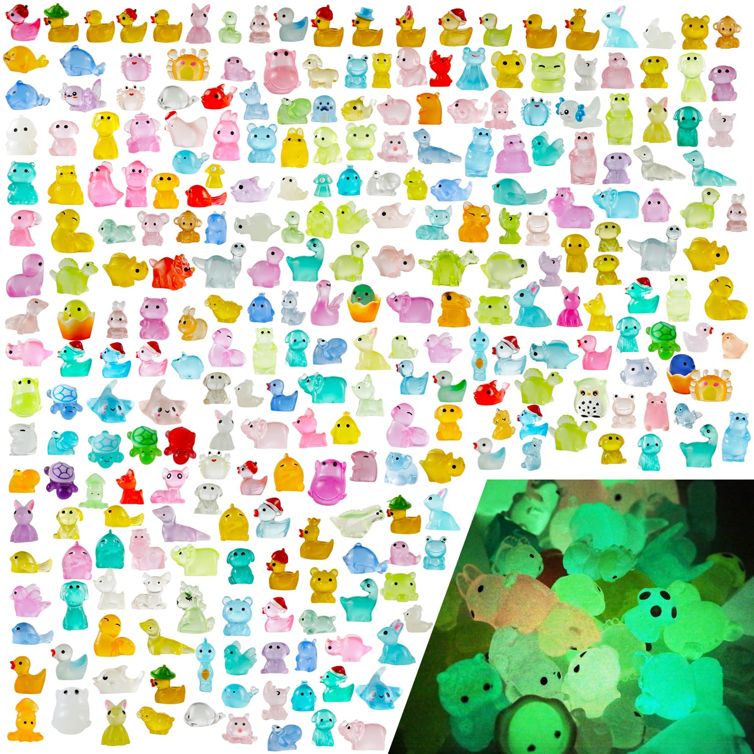 ACXZYYJ 300 Mini Resin Animals Styles Variety Tiny Animals Figures Miniature Little Small Animal Figurines Bulk for Micro Fairy Garden Landscape Accessories Hide Crafts Decor Aquarium
