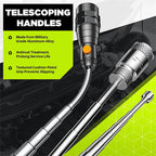 Telescoping Magnetic Pickup Tool Set, Inspection Mirror Telescoping, LED Flashlight, Cool Gadgets for Men, Stocking Stuffers, Gifts for Dad, Husband, Kids, Boyfriend, Magnet Stick (Yellow)