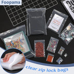 Foopama 20 PCS 12" x 18" Thick 5 Mil Clear Zip Poly Lock Plastic Bags Seal Reclosable Zip Bag Heavy-Duty Clothing T-Shirt Toys Snacks Zipper Bags
