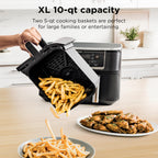 Ninja Foodi Air Fryer, 10 Qt DualZone, 6-in-1, Black, DZ302
