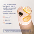 Trace Minerals | Power Pak Electrolyte + Immunity Boost Drink Packets | 1200 mg Vitamin C, Elderberry, Zinc, D3, B6, B12 | Immunity, Hydration, & Energy Support | Fizzy Lemon Berry | 60 Packets