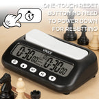 VINJOE Chess Clock Digital Chess Timer Professional for Board Games,Portable Digital Chess Clock & Game Timer with Basic,Bonus,Delay and Positive Time Features Best Gifts for Christmas(Without Battery