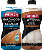 Weiman Hardwood Floor Cleaner and Polish Restorer Combo - 2 Pack - High-Traffic Hardwood Floor, Natural Shine, Removes Scratches, Leaves Protective Layer