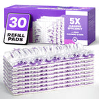 5X Cleaning Power Mop Refills for Swiffer Power Mop, 500+ Strips Multi-Surface PowerMop Refill Pads, 30 Count Disposable Powermop Wood Mops, Replacement Mopping Pad for Floor Cleaning