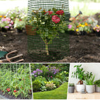 Soleeya 21Pcs 24"x 12" Plant Protectors from Animals, Wire Protectors for Plants, Plant Cages Chicken Wire Cloche with Ground Stakes and Nylon Ties for Garden Flower Vegetables (7 Set)