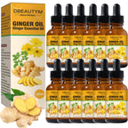 12 Pack Ginger Oil,Ginger Oil for Lymphatic Drainage,Pure Ginger Essential Oil,Relaxing Massage Oils for Massage Therapy,SPA Massage Oils,Sore Muscle Arnica Oil for Men and Women