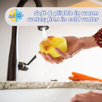 Scrub Daddy Dish Daddy Wand, Refill Heads, Sponge & Connector Head, Soap Dispensing Dish Brush, Texture Changing Washing Up Sponge with Liquid Handle, Built-in Scraper & Scrubbing Head - Yellow
