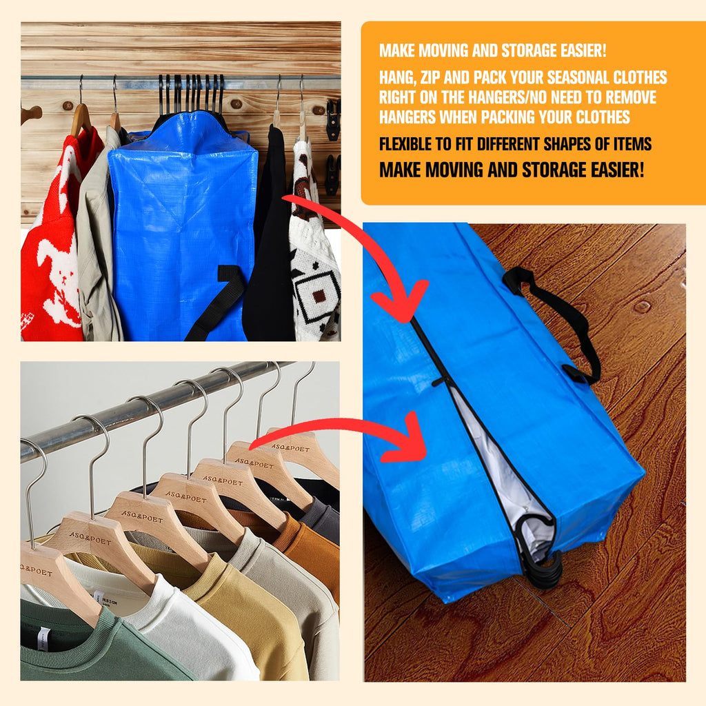 Heavy Duty Extra Large Storage Bags, XL Moving Bags for College Dorm Essentials, Moving Supplies Compatible with IKEA Frakta Cart, 4 Packs