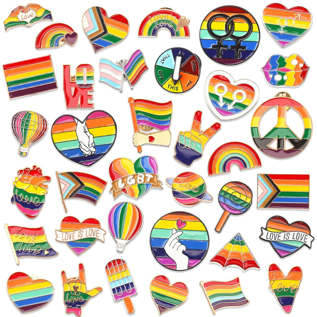 DTOFOOT 72Pcs Gay Pride Enamel Pins Bulk Rainbow LGBT Lapel Brooch Badges