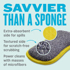 E-Cloth Washing Up Pad, Premium Microfiber Non-Scratch Kitchen Dish Scrubber Sponge, Ideal for Dish, Sink and Countertop Cleaning, 100 Wash Guarantee, Yellow, 4 Pack