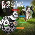 QDAN Dog Toys Dog Balls, 6 Inch Dog Soccer Ball with Straps, Herding Balls