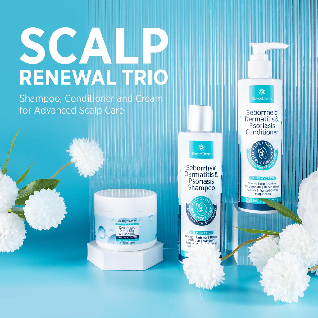 Roycederm Seborrheic Dermatitis Psoriasis Conditioner: Scalp Treatment for Folliculitis Psoriasis Dry Itchy Scalp Oily Hair - Dandruff Conditioner for Healthy Hair