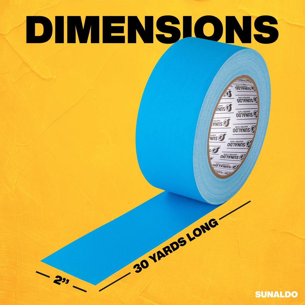 SUNALDO Gaffers Tape (2" x30 Yards) Heavy Duty, Easy Rip | Light Blue