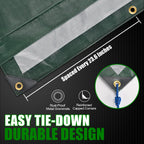Sunvigor Tarp Waterproof 10x12Ft, Extra Thick 16 Mil Heavy Duty Tarp Cover, Tear & Fade Resistant, Outdoor Tarps with Brass Grommets and Reinforced Edges for Roof, Camping, Patio, Boat (Green/Silver)